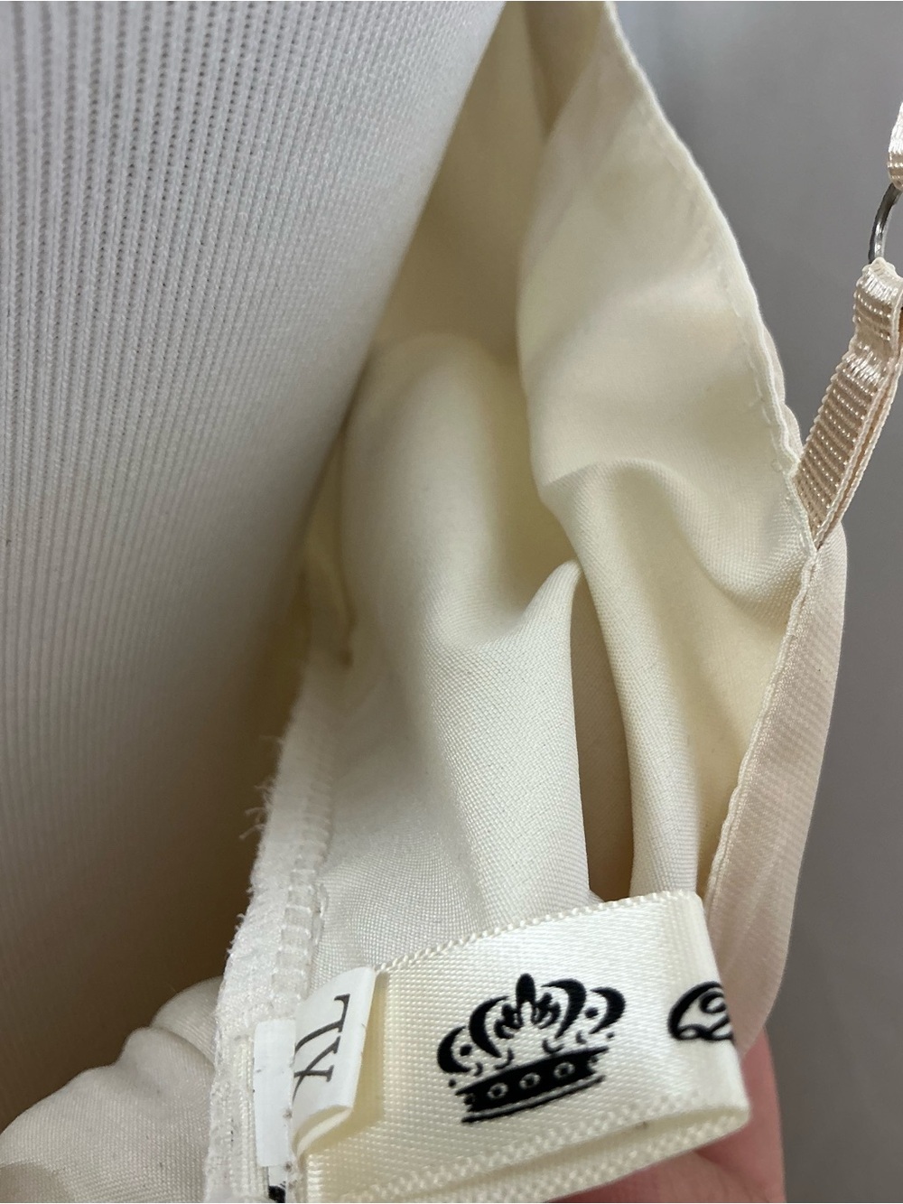 2177 - Elegant Cream Chiffon Spaghetti Strap Dress - Picture 9 of 12